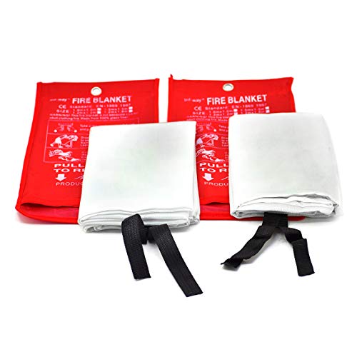 Parcil Distribution PD-452 Emergency Fire Extinguisher Blanket, Large, Pack of 2