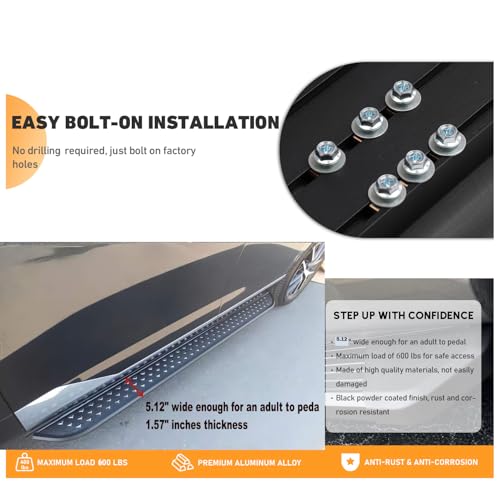 Estribos para Buick Enclave 2018-2024 Negro 2 Piezas miniatura 2