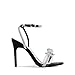 DREAM PAIRS Women's Double Bowknots Crystal Sandals Clear Slingback Heels Square Toe Shoes for Party Wedding Brielle,Size 8.5,Black,SDHS2389W