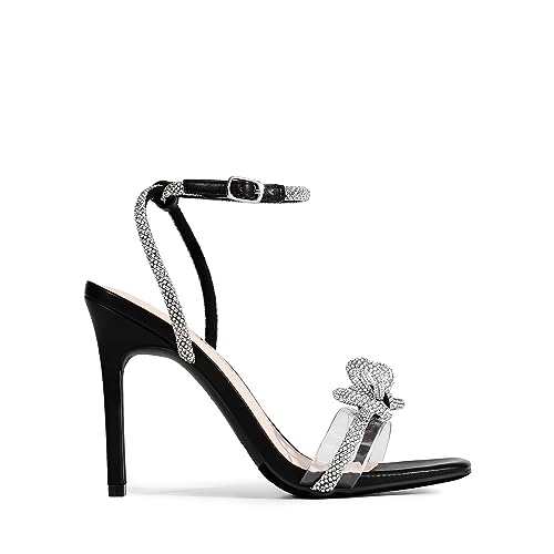 DREAM PAIRS Women's Party Wedding Fashion Dressy Sandals Double Bowknots Crystal Clear Slingback Heels Square Toe Shoes Brielle Shoes,Size 7.5,Black,SDHS2389W by DREAM PAIRS - Used condition - Image 5