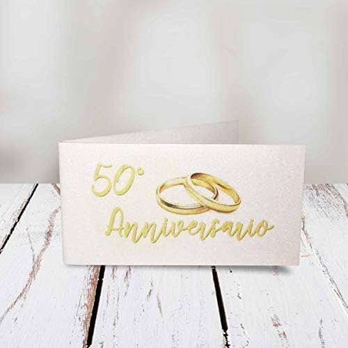 Bigliettini Anniversario di Matrimonio personalizzati mod. 25/50 Anni Insieme con Nome e Data - in set da 20, 50, 100, pezzi - Kamiustore (100