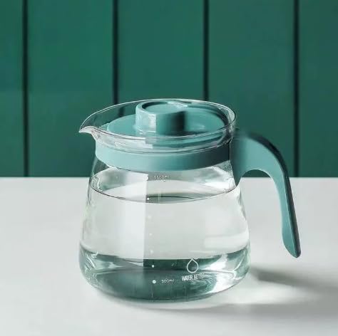 コーヒーサーバー ドリップコーヒーサーバー 電子レンジ対応 目盛付き ガラス製ハンドル 持ち手 サイズ多い ステンレスフィルター コーヒー 珈琲 ハンドドリップ 耐熱ガラス製 電子レンジ (1700ML,グリーン)
