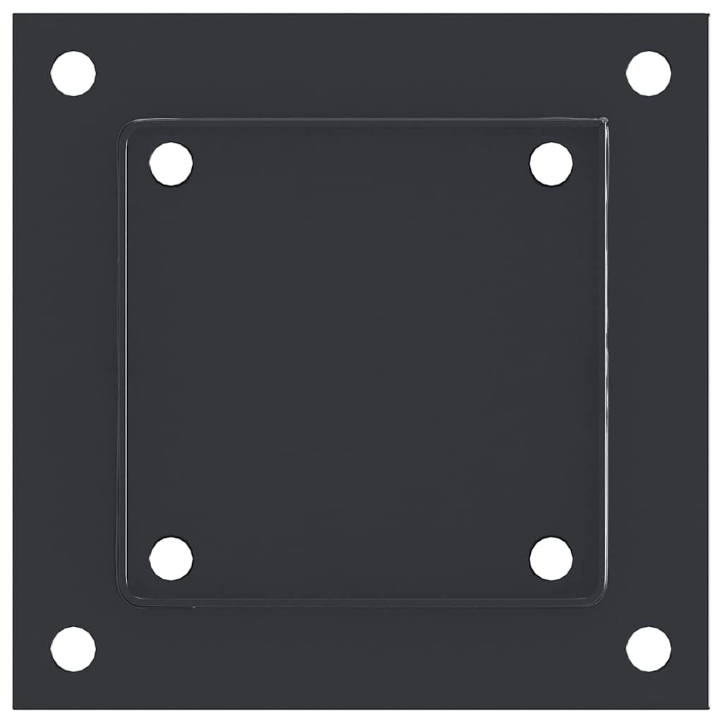 vidaXL Basi per Pali Quadrati 4pz 101x101mm Acciaio Verniciato Polvere, base di recinzione in cemento, base del palo della recinzione, supporto del palo in metallo