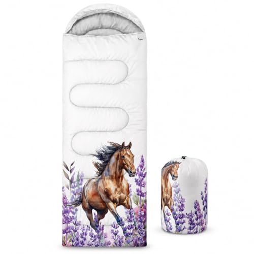 AILONEN Horse Camping Sleeping Bags for Girls Boys Adults Backpacking,Cold Weather & Warm,Lightweight Compact Camping Backpacking for Warm Camping Hiking Outdoor Travel Hunting