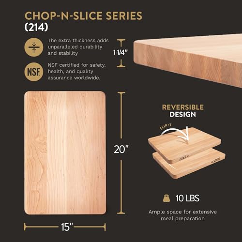 John-Boos-Boos-Block-Chop-N-Slice-Series-Reversible-Wood-Cutting-Board-with-Eased-Corners-125-Inch-Thickness-20-x-15-x-1-14-Maple
