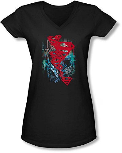 Superman - Juniors Gritty con Scollo a V Black