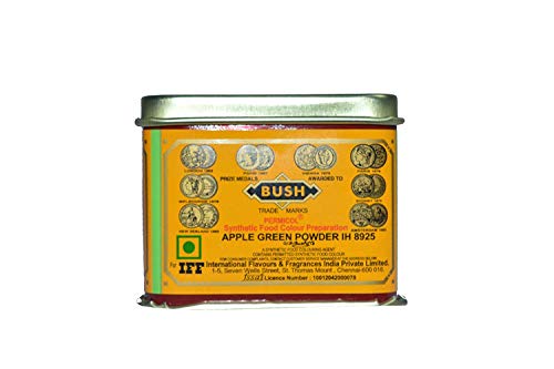 BUSH Synthetic Apple Green Food Colour Powder (IH8925, 100gms Tin)
