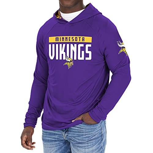 Zubaz NFL Mens Camo Hooded LS T-Shirt - Minnesota Vikings Large