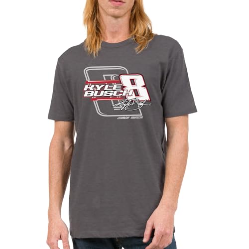 Junk Food NASCAR Skewed Lines - Officially Licensed Adult Short Sleeve Fan Tee for Men and Women Heather Charcoal