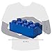 LEGO Storage Brick 8 - studs BLUE - Stackable Plastic Storage Box with Lid for Kids and Adults, Ideal Desk Organizer and Toy Box - 12.1L Capacity