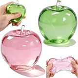 DONGTATA 2er Set Apfel Fidget Spielzeug, Slow Rising Stressbälle, Niedliche Frucht Fidget Toys, Weiches Sensorik Quetschspielzeug zur Stress- & Angstlinderung für Kinder & Erwachsene, Grün & Pink