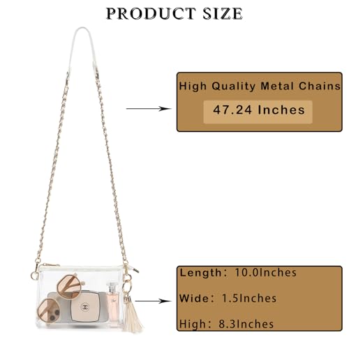 Image of YGR Womens Clear Bag for Stadium Events PVC Small Crossbody Purse for Concert, Party Sports Stadium Approved Present