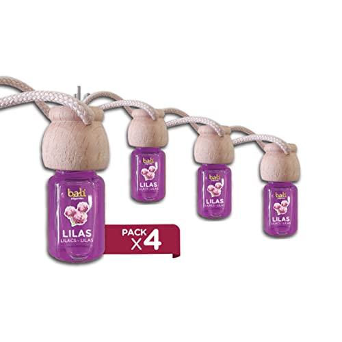 Bali fragancias Pack de 4 Ambientadores de coche LILAS 6 ml 0%...