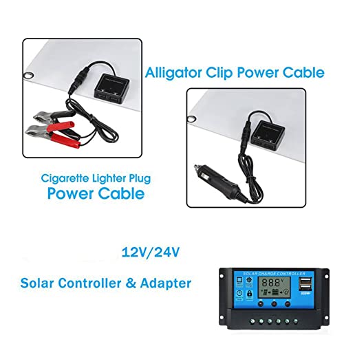 Weytoll Kit de painel solar monocristalino 18V 25W carregador de celular USB duplo para acampamento