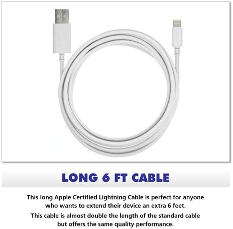RND Apple Certified Lightning 6ft Cable (4-Pack) for iPhone (10 X 8 8 Plus 7 7 Plus 6 6 Plus 6S 6S Plus 5 5S 5C SE) iPad (Pro/Air/Mini) and iPod Data Sync and Charge 8-Pin (6 feet/White)