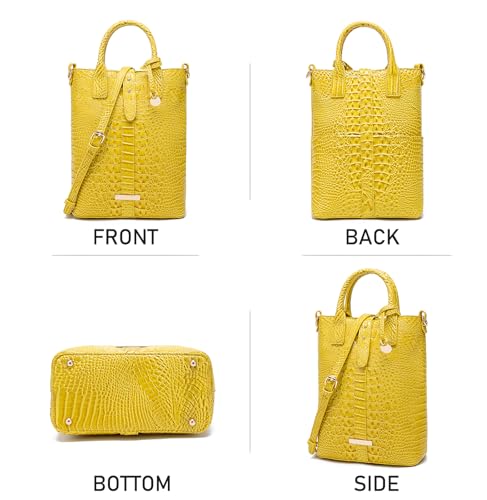 Cartera tote para mujer de cuero vegano con diseño cocodrilo miniatura 4