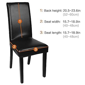 Dining Chair Covers, Solid Pu Leather Waterproof and Oilproof Stretch Dining Chair Protector Cover Slipcover (Black, 4 Sets) Dining Chair Covers Solid Pu Leather Waterproof and Oilproof Stretch Dining Chair Protector Cover Slipcover Black 4 Sets