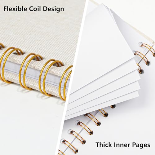 Hiwhy Fotoalbum zum Selbstgestalten 20,5x20,5 cm Scrapbook Fotobuch mit 40 Weißen Seiten, Erinnerungsbuch für Hochzeit, Geburtstag, Jahrestag, Baby, Beige