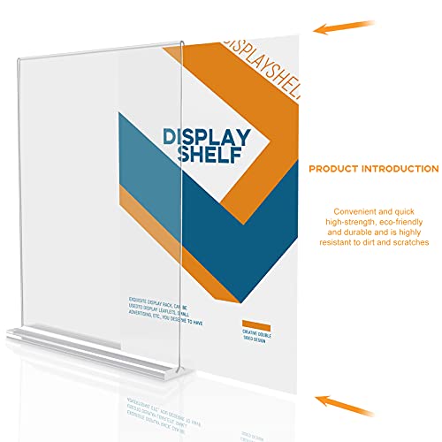 Tkonline 3 Pack 8.5X11 Acrylic Sign Holder Clear Table Signs Stand, Double Sided T Shape Plastic Frame Flyer Holder For Picture Paper Card Ofiice Home Menu Retail Show Fair Restaurant #TOP3