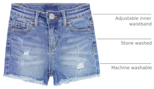 KIDSCOOL SPACE Girls Slim-fit Denim Shorts,Ripped Simple Design Summer Half Jeans Pants by KIDSCOOL SPACE - Used condition - Image 2