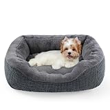 INVENHO Dog Bed for Small Dogs - Washable, Orthopedic, Warming & Calming - S Plus (25'x21'x8')
