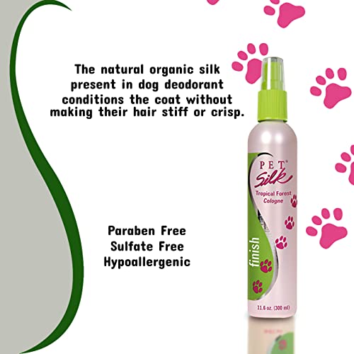 Pet Silk Cologne - Pet Odor Eliminator - Dog Perfume & Deodorizer In Between Bath Wash - Clean And Fresh Smelling Fur - Conditioning & Deodorizing Qualities (Tropical Forest, 11.6 Oz) #TOP4