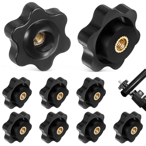 Sterngriffmutter M6 Sterngriff Stern MutternDurchmesser 38mm 9stk Innengewinde Klemmknopf Kunststoff Griffmuttern Schwarz für Maschinen und Anlagen Möbel Werkzeugmaschinen Fitnessgeräte