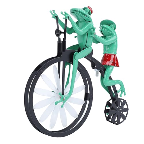 Spinner de vent grenouille cycliste décoration de terrasse extérieure rétro - 5