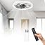 Lampe Ventilateur Plafond Luminaire Ventilateur Plafonnier E27 Lustre Ventilateur de Plafond Silencieux Avec Lumiere Gris - Bricolage
