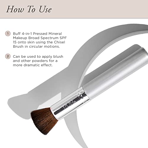AmazonUs/8AV4U PÜR MINERALS Chisel Brush, Flat Top Makeup Brush, Synthetic, Cruelty-Free Bristles, 1 ct
