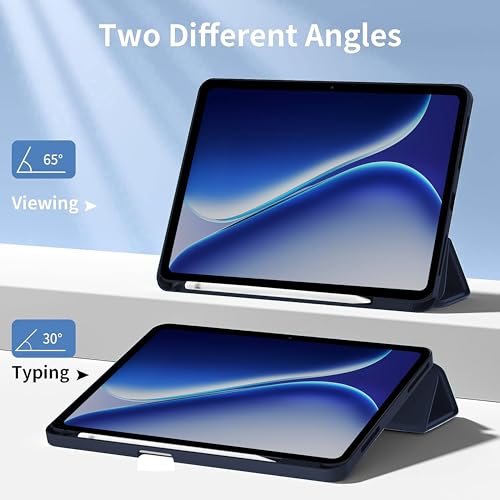 Image of TGK Flip Cover for OnePlus Pad Go 2 12.1 inch Smart Tablet Case Trifold Stand with Pencil Holder (Blue)