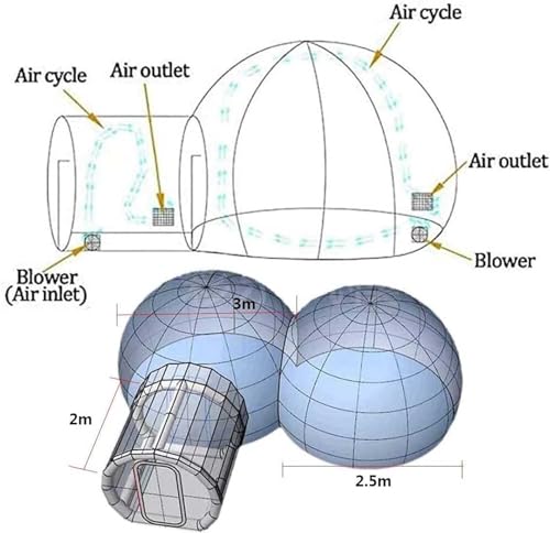 Casa burbuja inflable transparente para camping impermeable miniatura 2