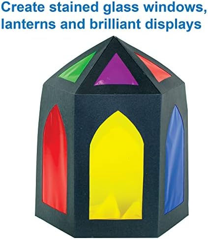 Baker Ross EK5452 A4 Cellophane Sheets Value Pack, Assorted Colours  Creative Art and Craft Supplies for Kids' Projects Stained Glass Decorations and Collage (Pack of 36), Paper, Birthday