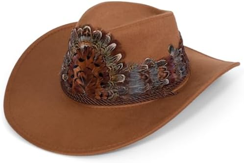 Feather Hat Band for Men Women - 100% Natural Feather Cowboy West...