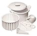 Prep Solutions by Progressive Microwaveable Rice and Pasta Cooker-17 Piece Set Includes Measuring Spoons and Cups, Rice Paddle, Steaming Insert, Pasta Measurer and Locking Lid-12 Cup Capacity BPA FREE