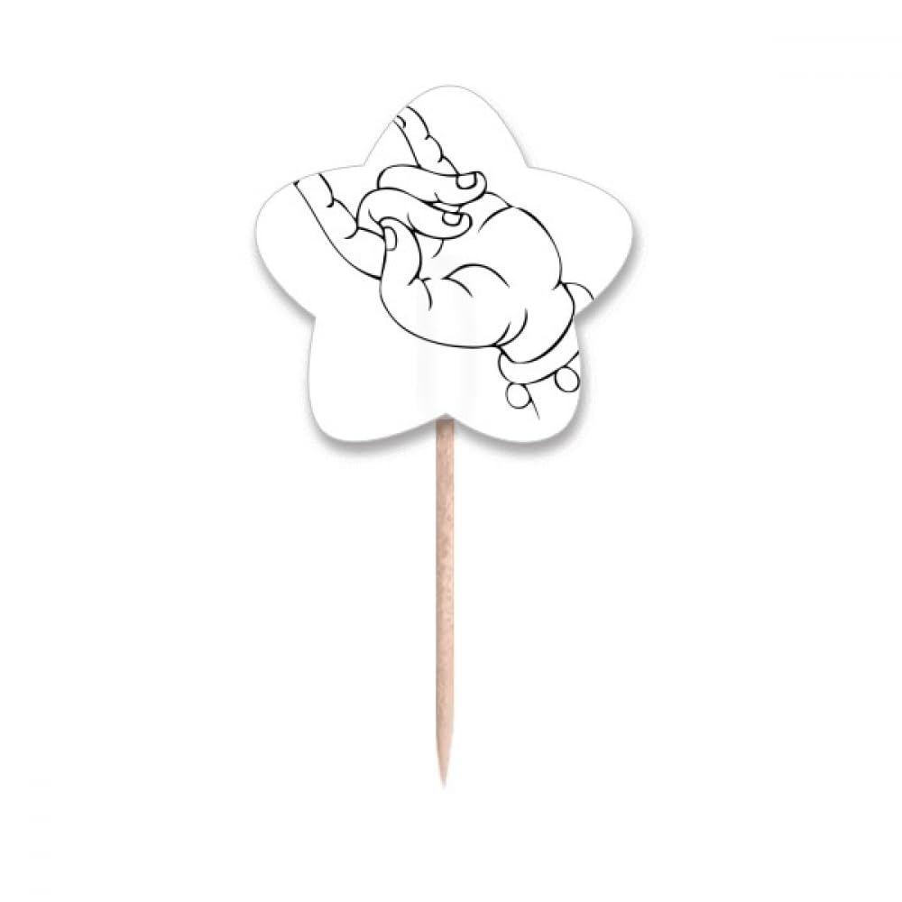 Cure-dents drapeaux étoile pour buffet de fête et décoration de cupcake picks illustrés main