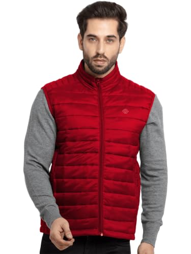 Image of Status Quo Mens Quilted High Neck Sleeveless Jacket