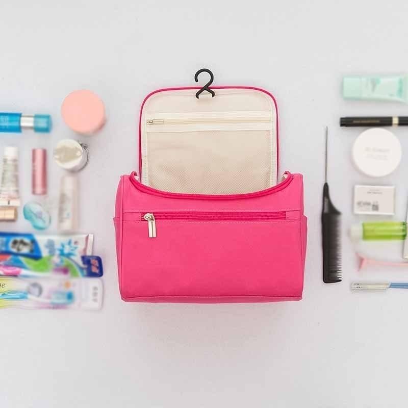 Miniatura 4 de JIAMEI - Bolsa de maquillaje con cremallera de poliéster para viaje para hombre organizador de maquillaje bolsa de maquillaje portátil para mujer