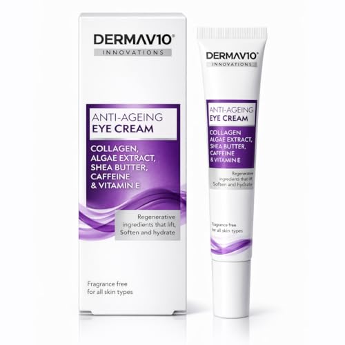 3x DermaV10 Innovations Anti Ageing Collagen Wrinkle Filler 15ml | With Collagen, Hyaluronic Acid, Algae Extract & Shea Butter | Fights Fine Lines & Wrinkles | Hydrating & Elasticity Boosting Formula