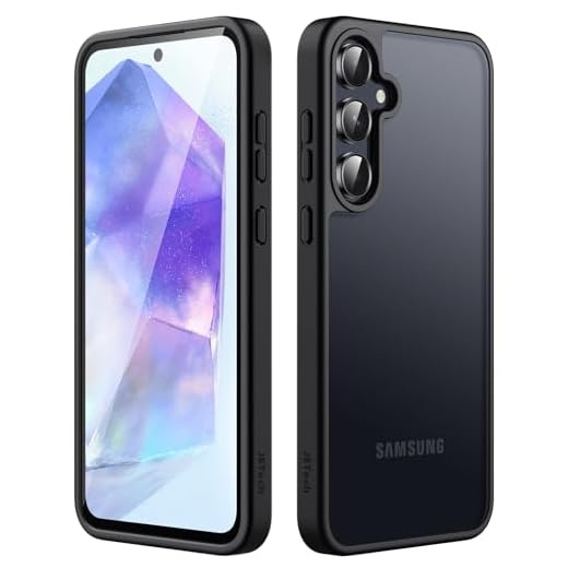 JETech Capa Mate para Samsung Galaxy A55 5G, Capa Protetora Translúcida e Fina para Telefone, Anti-Impressão Digital (Preto)