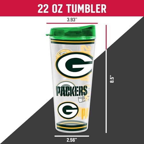 Image of Rico Industries NFL Football Green Bay Packers Double Wall 20oz Tritan Tumbler