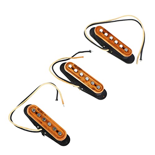 Generic 3Pcs Guitar Pickup Metal Wood 6 String Pickup Replacement for Electric Acoustic Guitar,クリアで美しいサウンドを提供,ナチュラルなトーンを保護,アコーステ