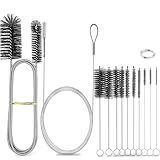 Alethron 12 Stück Rohrreinigungsbürste, Schlauchbürste Flexible Abflussbürste Lang Abflussreiniger Bürste Kühlschrank Abfluss Reinigung Flaschenbürste Dünn Reinigungsbürste Klein für Badezimmer Küchen