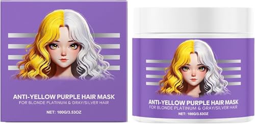 Mascarilla morada anti-amarillenta para el cabello, acondicionador hidratante morado, acondicionador para el cabello seco y dañado, cuidado nutritivo del cabello (1 Pcs)