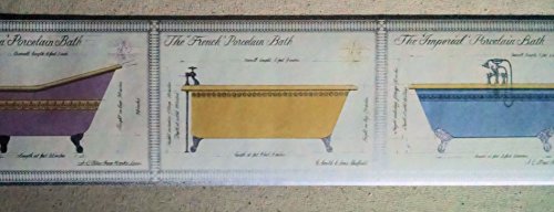 Porcelain Bath Tub Wallpaper Border - Vc062172B #TOP2