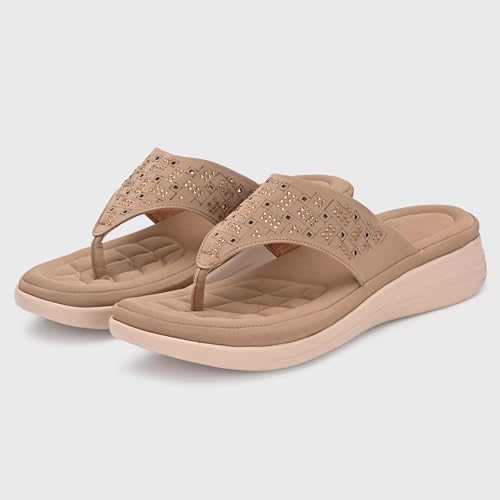 Image of Centrino Women's Sandals | Stylish Slip-On Sandals|Elegant & Trendy Design | Slippers /Flip-Flops|Fashionable Casual & Stylish|Lightweight & Breathable|Outdoor Casual Chappals for Ladies & Girls(9320)