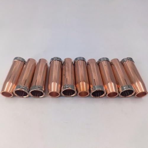 Lecreatekit Boquilla de gas cónica para soplete de soldadura, 14 x 24 mm de diámetro, 76 mm de longitud, construcción de cobre, paquete de 10