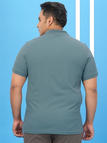 Image of TECHNOSPORT Men's Solid Slim Fit Polo Collar T-Shirt MATPIQ Half Sleeve Button Polyester for Gym Golf Casual Anti Odour UPF50+