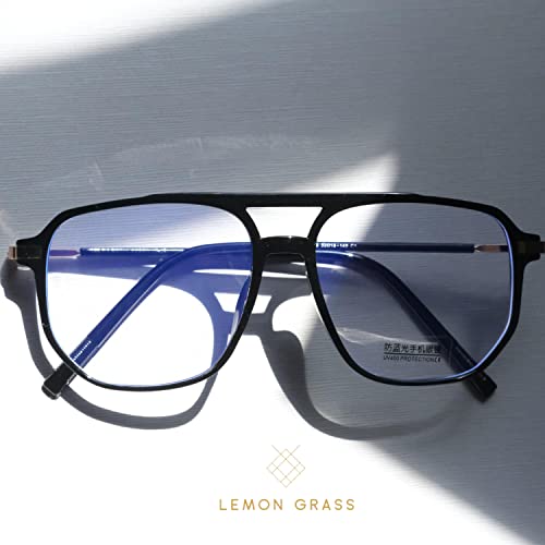 LEMON GRASS Oversized Clear Blue Light Glasses3