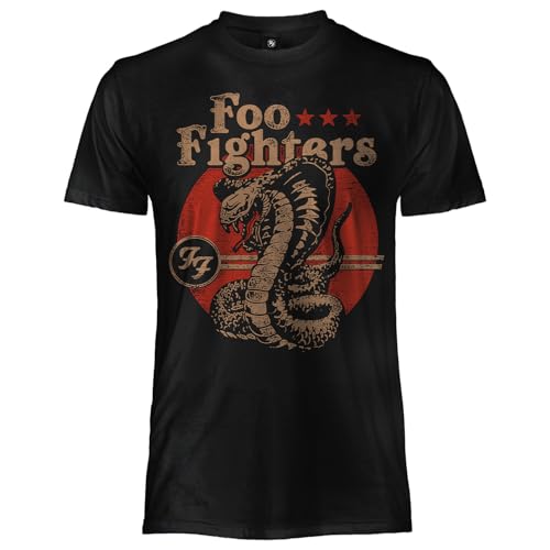 CRAZY FOR ROCK Foo Fighters Camiseta Snake Camiseta Oficial Unisex Camiseta Regular Algodón Adulto Niño, Negro , XS